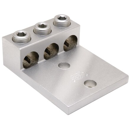 Burndy Aluminum Universal Terminal, 3 Conductor, 2 Hole, 6-3/0 AWG (Str), 1/2 K3A27U2N